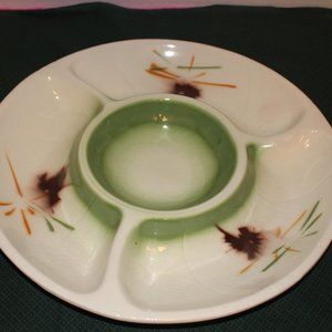 Vtg Mcm 1960’s Cali Pottery Chip/Veggie Dip 12" Round Platter Tray Lane & Co